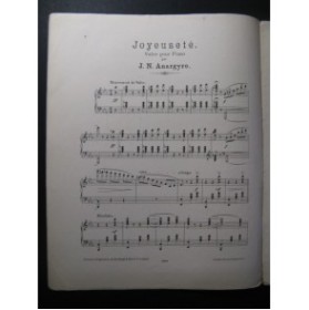 ANARGYRO J. N. Joyeuseté Piano 1892