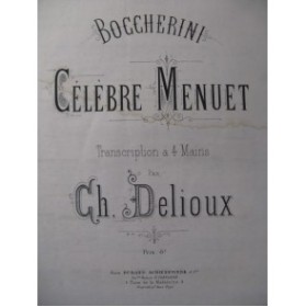 BOCCHERINI Menuet Piano 4 mains 1877