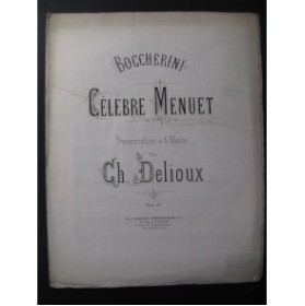 BOCCHERINI Menuet Piano 4 mains 1877