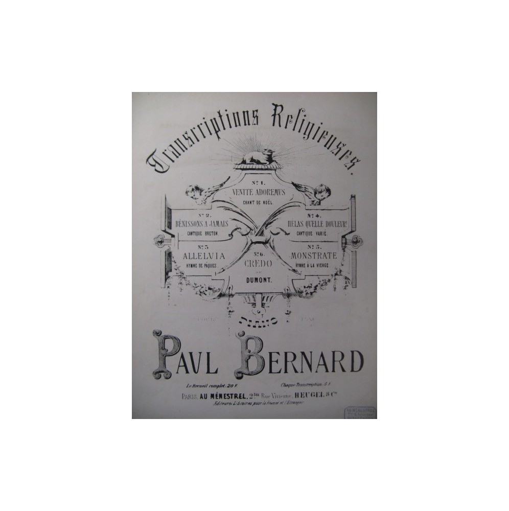 BERNARD Paul Venite Adoremus Piano 1858