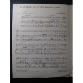 GABAROCHE Gaston Chantez Grand'mère Chant Piano 1926