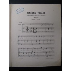 OFFENBACH J. Madame Favart No 13 Chant Piano 1926