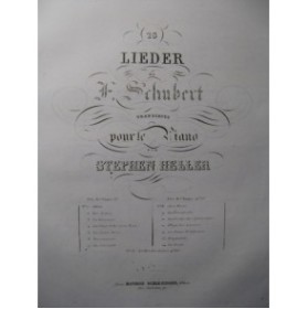 SCHUBERT Franz  Adieu Piano 1838