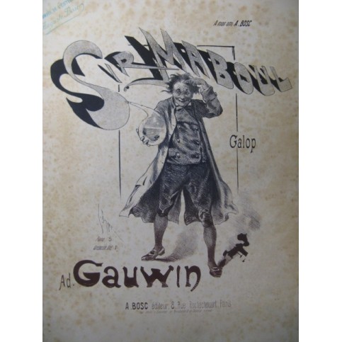 GAUWIN Ad. Sir Maboul Léonce Burret Piano XIXe