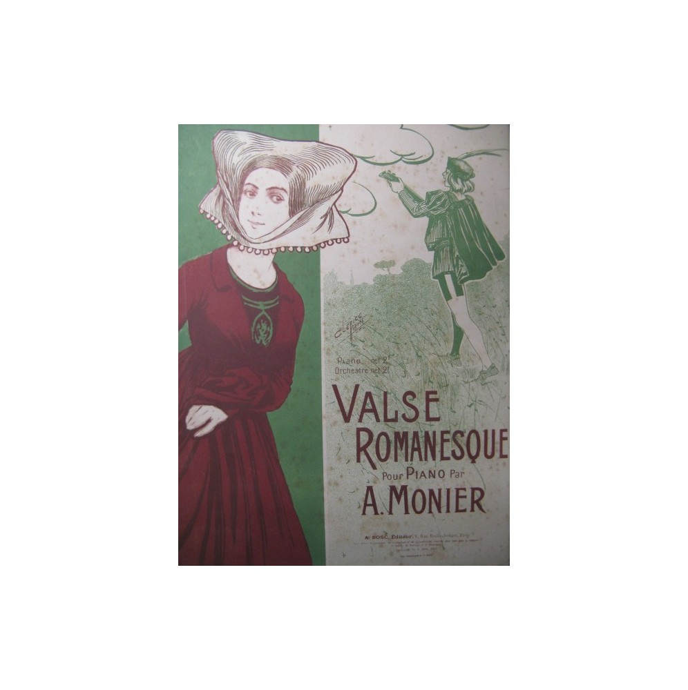 MONIER A. Valse Romanesque Piano 1907