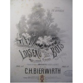 BIERWIRTH C. H. L'Oiseau des Bois Piano 1865