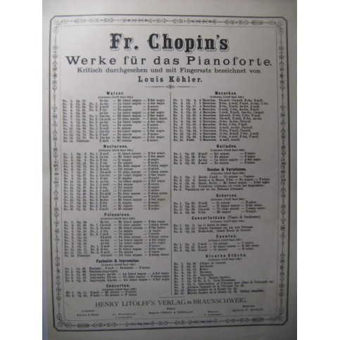 CHOPIN Frédéric Valse Brillante op. 34 n° 1 Piano XIXe