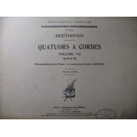 BEETHOVEN Quatuors à Cordes Vol 7 Piano 4 mains