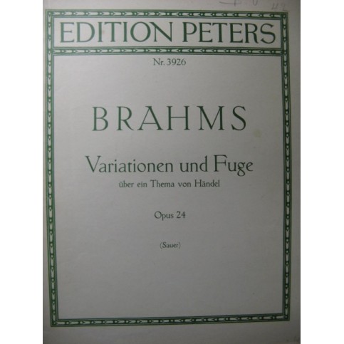 BRAHMS Johannes Variationen und Fuge Piano