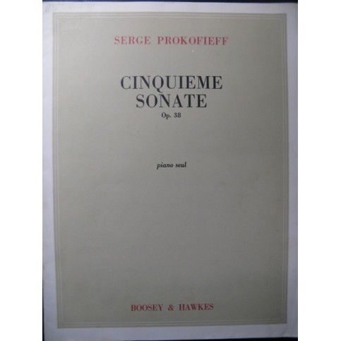 PROKOFIEV Serge Sonate No 5 Piano