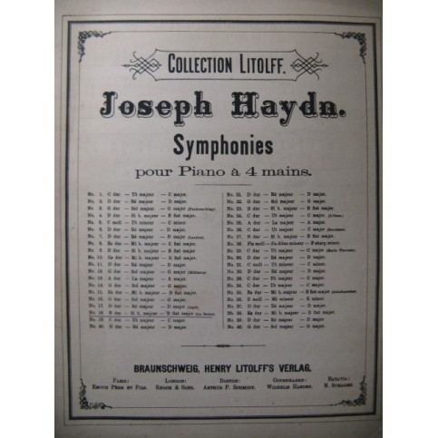 HAYDN Joseph Symphonie No 18 Piano 4 mains