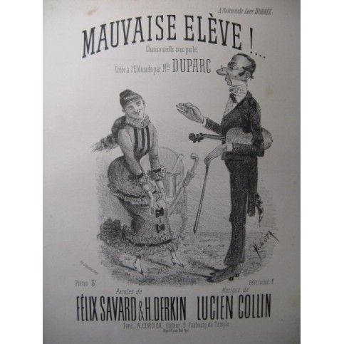 COLLIN Lucien Mauvaise Elève Chant Piano XIXe
