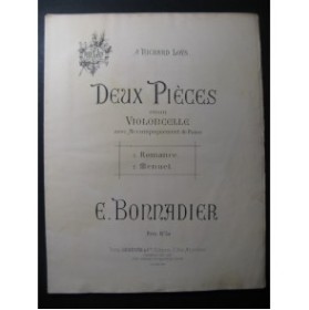 BONNADIER E. 2 Pièces pour Violoncelle Piano