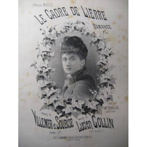 COLLIN Lucien Le Cadre de Lierre Chant Piano XIXe