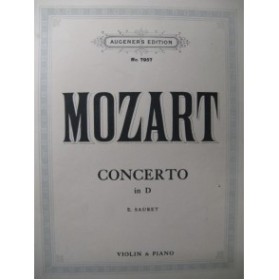 MOZART W. A. Concerto en Ré Violon Piano