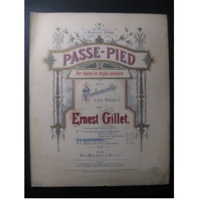 GILLET Ernest Passe-Pied Violoncelle ou Violon Piano 1890