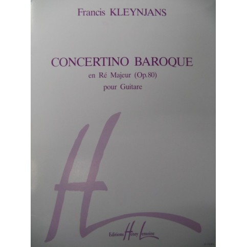KLEYNJANS Francis Concertino Baroque Guitare 1995