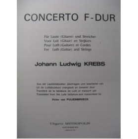 KREBS Johann Ludwig Concerto F dur Guitare Piano Cordes 1973