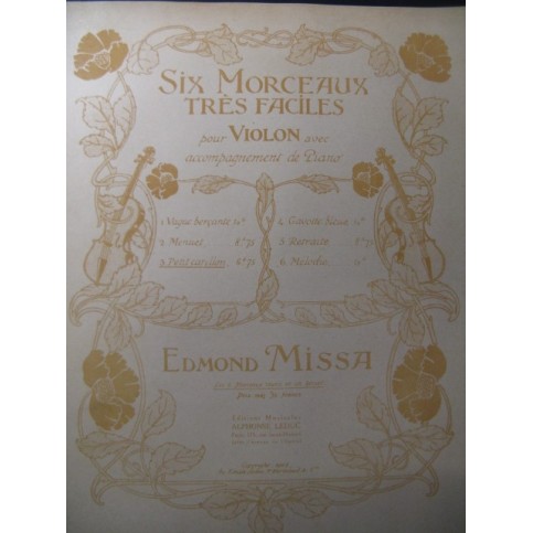 MISSA Edmond Petit carillon Violon Piano 1905