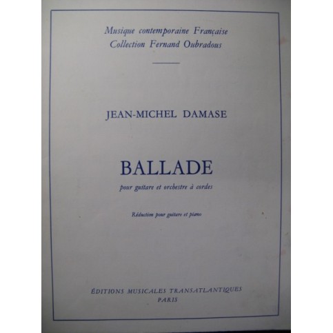 DAMASE Jean-Michel Ballade Piano Guitare 1977