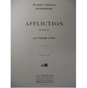 AUBERT Gaston Affliction Violoncelle Piano 1914