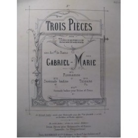 GABRIEL-MARIE Tzigane Piano Violoncelle 1886