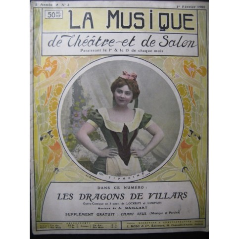 MAILLART A. Les Dragons de Villars Chant Piano 1908