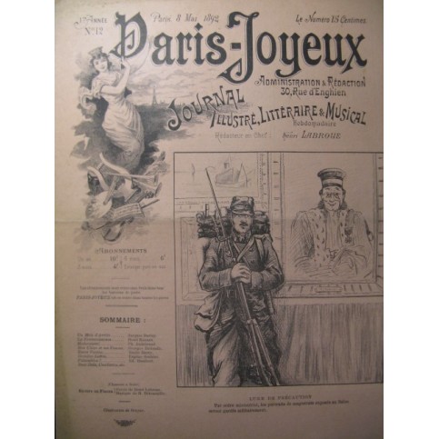 Paris-Joyeux Deteneuille H. Encore un Flacon Chant Piano 1892