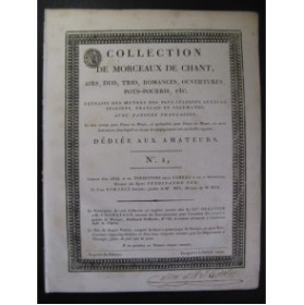 Collection de Morceaux de Chant No 1 Chant Harpe ou Piano ca1805