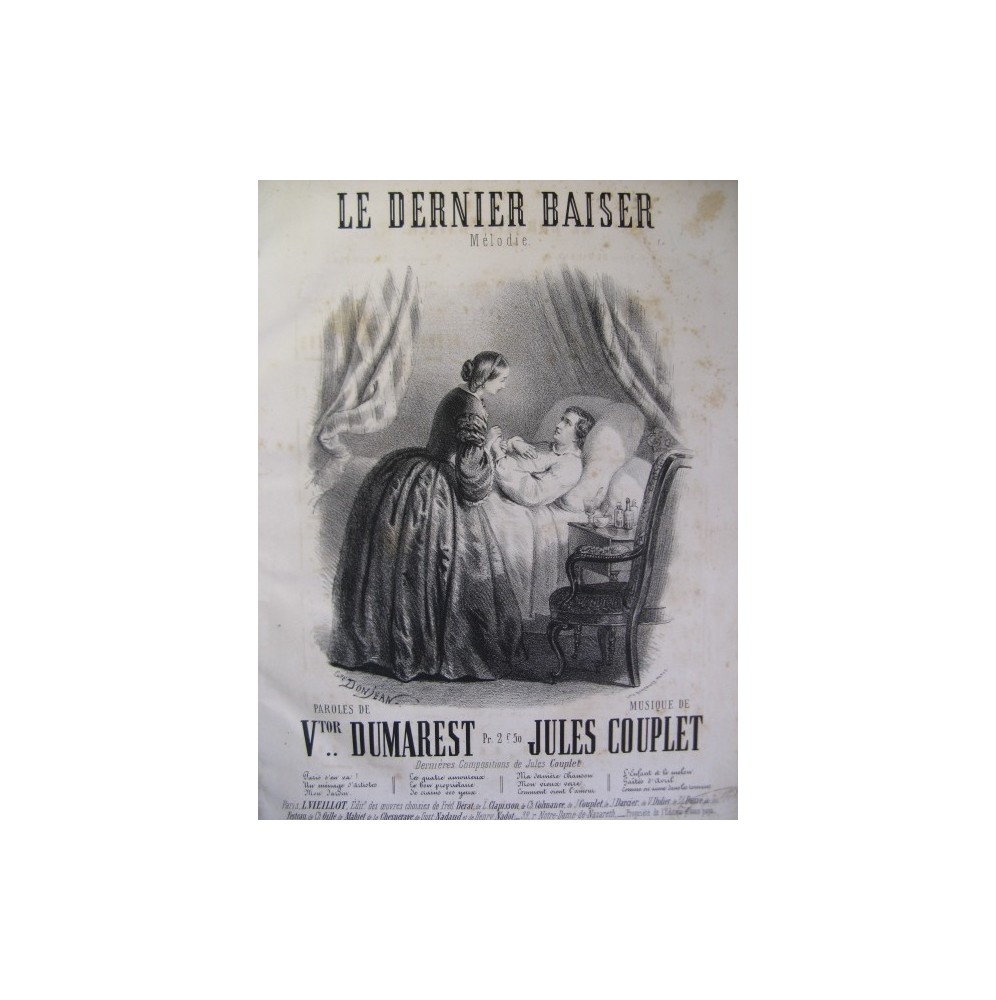 COUPLET Jules Le Dernier Baiser Chant Piano XIXe