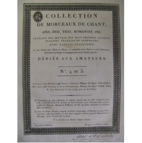 Collection de Morceaux de Chant n° 4 et 5 Chant Harpe ou Piano ca1805