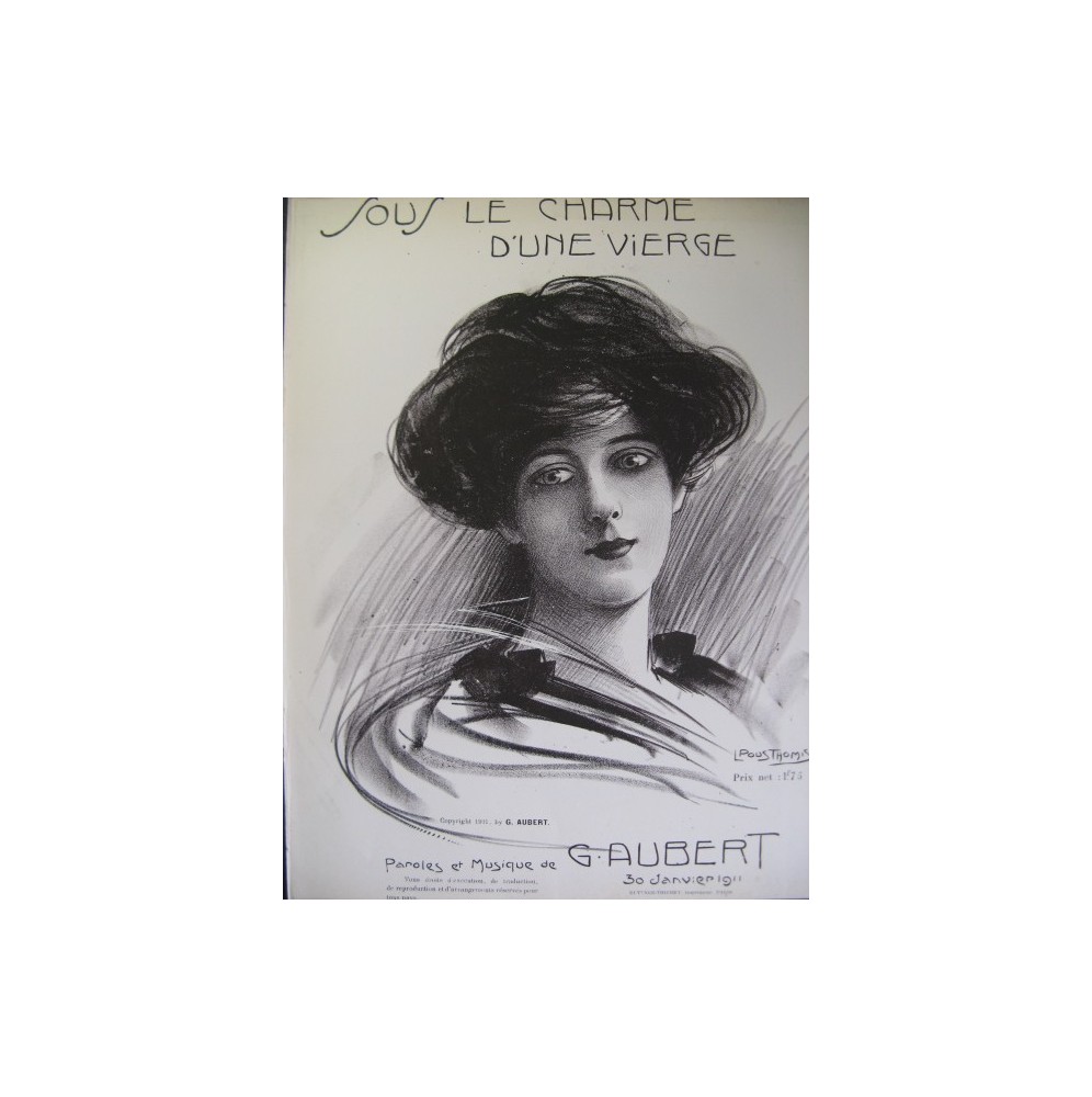 AUBERT Gaston Sous le Charme d'une Vierge Pousthomis Chant Piano 1911