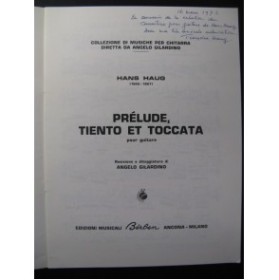 HAUG Hans Prélude, Tiento et Toccata Guitare 1970