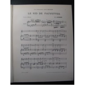 AUBERT Gaston Le Nid de Fauvettes Pousthomis Chant Piano 1911