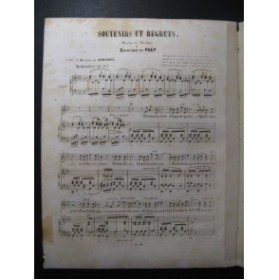 DE PAËP Edouard Souvenirs et Regrets Chant Piano ca1850