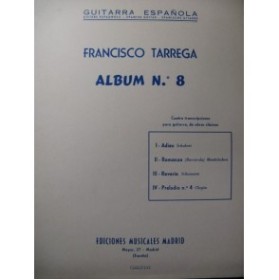 TARREGA Francisco Album No 8 Guitare 1964
