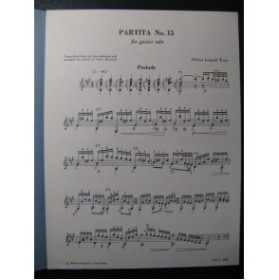 WEISS Sylvius Leopold Partita No 15 Guitare 1958