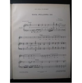 AUBERT Gaston Tota Pulchra Es Chant Piano 1912