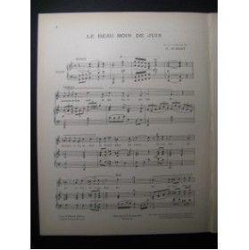 AUBERT Gaston Le Beau Mois de Juin Pousthomis Chant Piano 1912