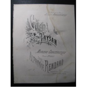 RENDANO Alphonse Chant du Paysan Piano 1868