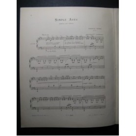 THOMÉ Francis Simple Aveu Piano 1877