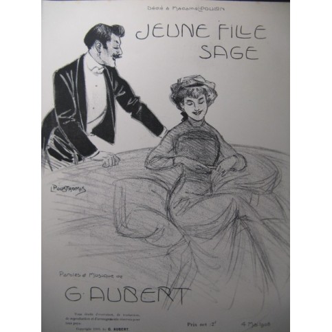 AUBERT Gaston Jeune Fille Sage Pousthomis Chant Piano 1910