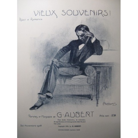 AUBERT Gaston Vieux Souvenirs Pousthomis Chant Piano 1909