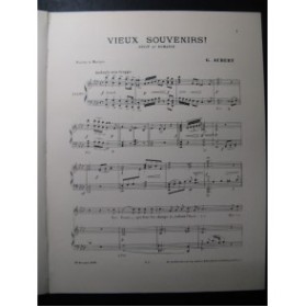 AUBERT Gaston Vieux Souvenirs Pousthomis Chant Piano 1909