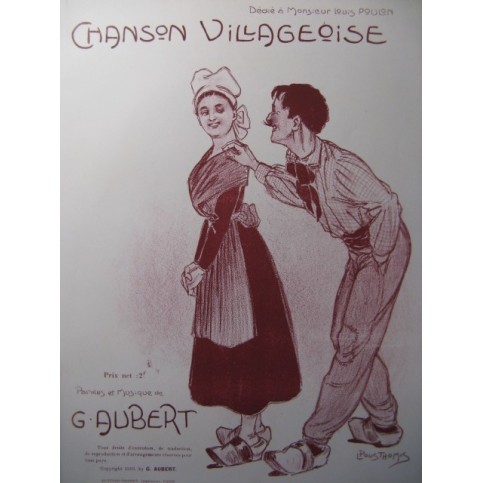 AUBERT Gaston Chanson Villageoise Pousthomis Chant Piano 1910