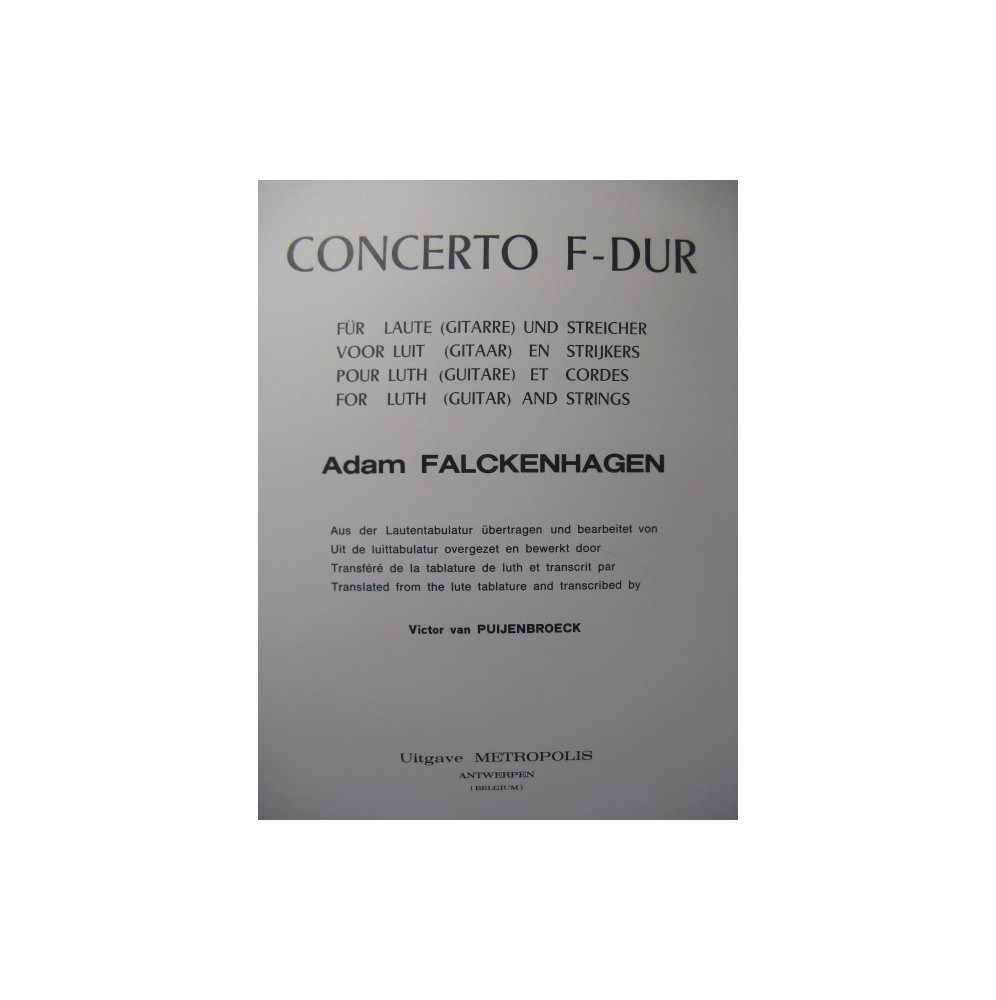 FALCKENHAGEN Adam Concerto F dur Piano Guitare 1973