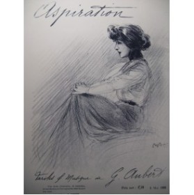 AUBERT Gaston Aspiration Pousthomis Chant Piano 1909