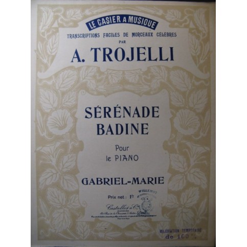 GABRIEL MARIE Sérénade Badine Piano ca1900