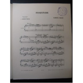GABRIEL MARIE Pasquinade pour Piano 1895