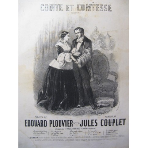 COUPLET Jules Comte et Comtesse Chant Piano XIXe